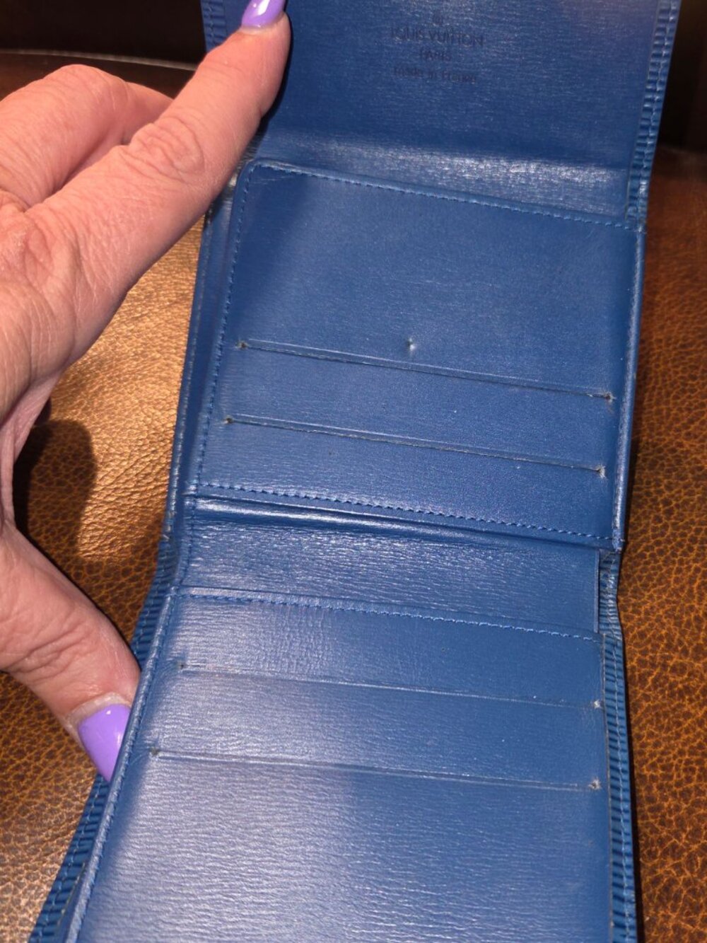 Louis Vuitton Elise Compact Wallet - Toledo Blue Epi - See Callouts - Picture 12 of 15